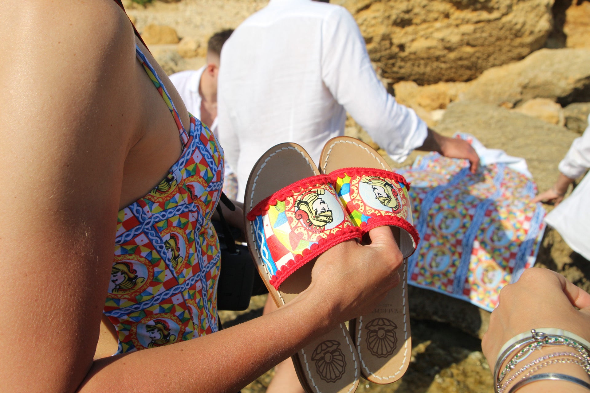 Hand painted Capri sandals Made in Italy
