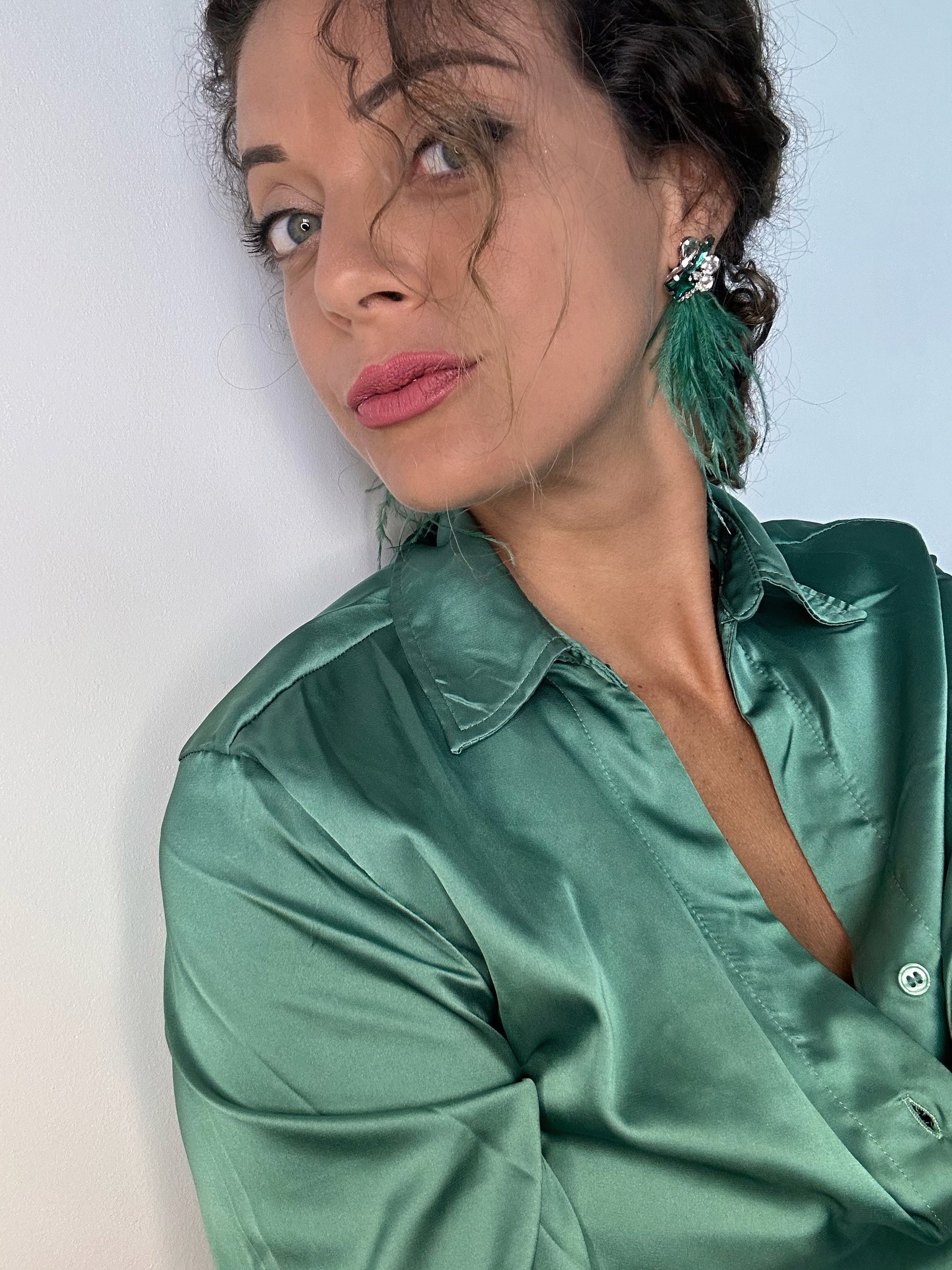 Piume in verde smeraldo
