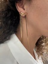 Orecchini a lobo bow pendenti gold